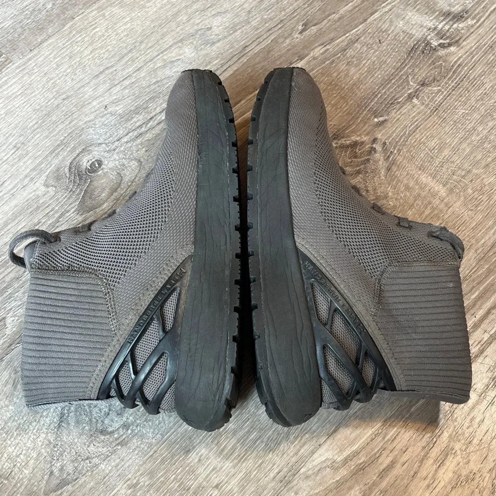 Kizik Mens Hands Free Slip On Knit Mid Top Sneakers Grey Hoka Insoles
